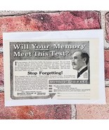 1914 Will YOUR Memory Meet This Test - Stop Forgetting! - Antique Vtg PR... - $14.84