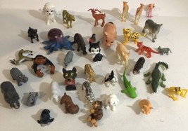 Mixed Animal Lot Of 37 Toys Deer Alligator Monkeys Hippo Dog Shark T7 - $14.84