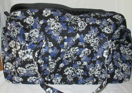 Vera Bradley Women Xl Traveler Duffel Bag Frosted Floral Bluish Purple On Black - £112.75 GBP