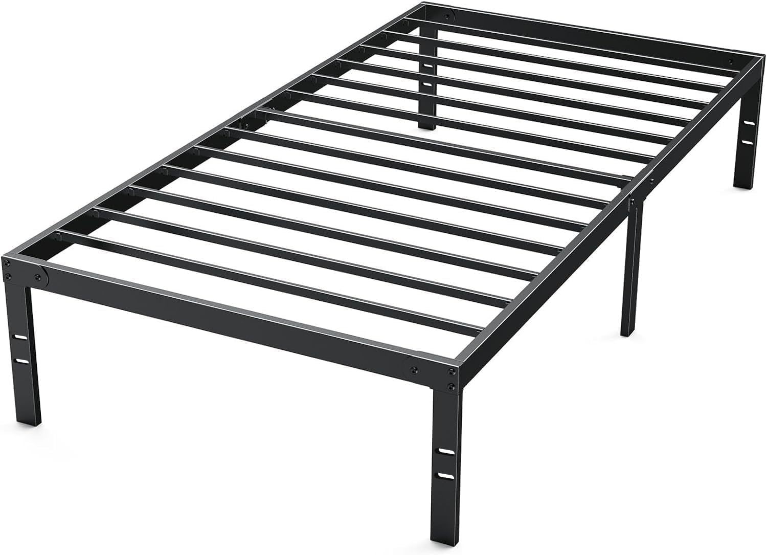 Dumos Bed Frame: Black, Easy Assembly, Storage Space Underneath, Steel Slat - $64.92