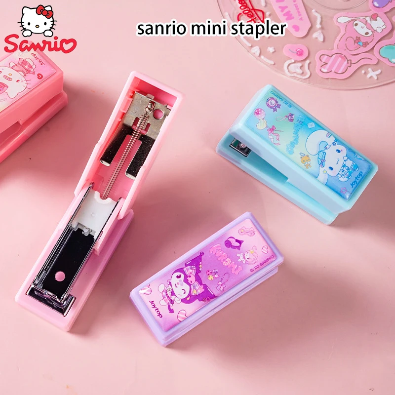Kawaii 2023 New Stapler Sanrio Kuromi Hello Kitty My Melody Portable Stapler Set - £6.77 GBP+