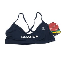TYR Womens Durafast Lite Life Guard Crosscut Bikini Swim Top Navy Blue L - $14.49