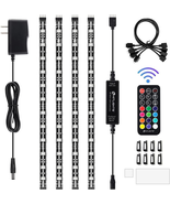 LED Strip Lights, 4 Pre-Cut Waterproof RGB Small LED Light Strip Kit Dim... - $52.18 CAD