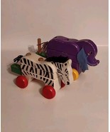 Wooden Pull Toys 1 Zebra And 1 Elephant Imaginative Play Rolling Toy - $454.67 MXN