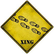 Footprints Xing Novelty Mini Metal Crossing Sign - £13.30 GBP