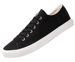 Fear0 Unisex True to Size Black White Tennis Casual Canvas Sneakers Shoe... - $24.40