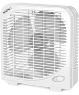 10&quot; Tabletop Box Fan for Bedroom, 2 Speeds, Quiet Table Fan with Strong ... - $34.56