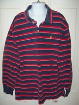 Polo by Ralph Lauren Navy/Red/White Striped Polo Size 12/14 Boy's EUC - $14.44