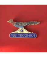 Lions Club Vintage Pin Roadrunner New Mexico Gold Tone Enamel Big Large - $12.85