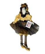 Carmen Manago Doll Yellow Black Tulle Skirt Shelf Sitter 24&quot; 2001 with T... - €158,61 EUR