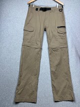 BC Clothing Convertible Cargo Pants Mens S /34 Brown Zip-Off Shorts Belt... - $31.88