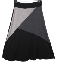 Vintage Jamie Nicole Black Gray Colorblock Midi Skirt Plus Size 1X-14 - £23.42 GBP