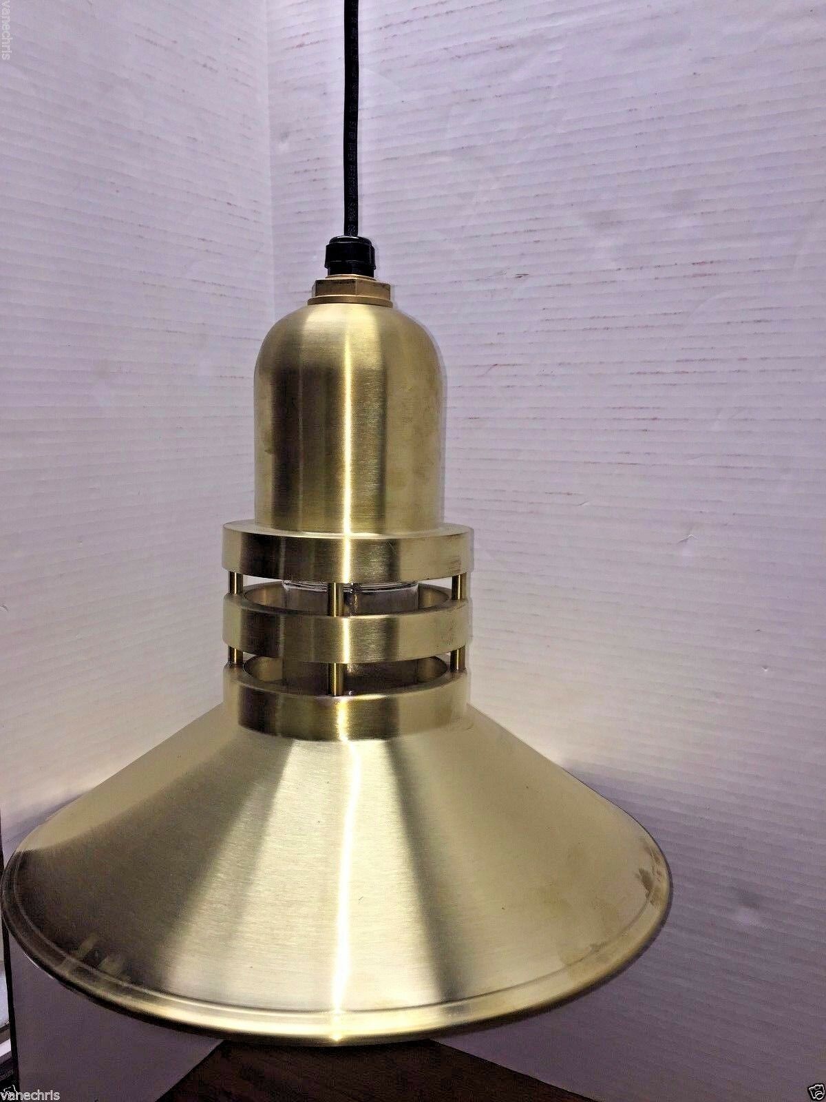 ARK 150W AUL-16 Solid Brass 16&quot; RLM Industrial Lighting Fixture UL16 BRA... - $1,962.94
