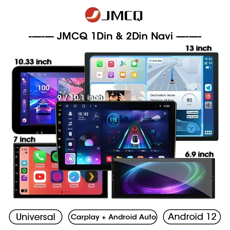 JMCQ Android 12 Universal Car Radio 9inch 10inch 13inch 6.9inch 10.33inch - £55.33 GBP+