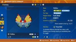 Pokemon Scarlet &amp; Violet - All Shiny Vivillon Forms Link Trade 100% Legit - £15.03 GBP