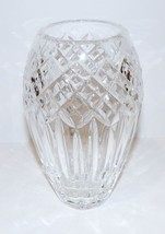 EXQUISITE SIGNED WATERFORD CRYSTAL CRISS-CROSS &amp; VERTICAL CUT  7&quot; VASE - £68.49 GBP