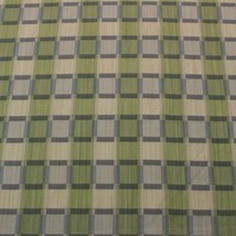 Square Root Glacier Blue Green Checker Stripe Woven Cotton Fabric By Yard 54"W - $8.79