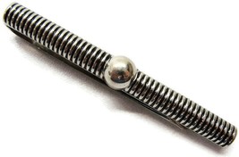 2 1/2&quot; Long Ribbed Ball On Top Neck Tie Bar Silver Tone Vintage Signed Swank - £15.76 GBP
