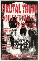 1998 Brutal Truth Soilent Green Thug Original Show Flyer Poster Madison WI Skull - $14.83