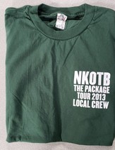 New Kids On The Block T-SHIRT Xl 2013 Tour Local Crew Nice Green Free Shipping - $18.76