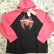 NEW SpiderMan Hoodie boys size LARGE Miles Morales glitch logo Hooded Sweatshirt - $19.00