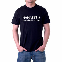 Namastee God Bless You everyday Blessing Yoga Sipirit black t-shirt  - £15.72 GBP