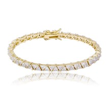 5mm Tennis Chain Bracelet High Quality Triangular Iced Out Cubic Zirconia Hip Ho - £30.37 GBP