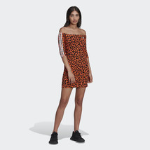 Adidas Women&#39;s Rich Mnisi Cheetah Print Dress HC4466 Orange/Black - £31.47 GBP