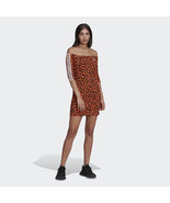 Adidas Women&#39;s Rich Mnisi Cheetah Print Dress HC4466 Orange/Black - £31.87 GBP