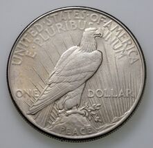 1934 Silver Peace Dollar in AU Condition, Excellent Eye Appeal, Strong L... - $103.87