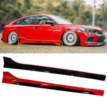 For 22-24 Honda Civic Yofer Painted Rallye Red Black 2 Tone Side Skirt Extension - £165.90 GBP
