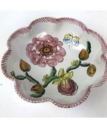 Italy Hand Painted Bowl Signed ASS-74 Floral Butterfly scalloped Vintage... - £13.49 GBP