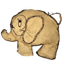Vintage Oil Cloth Elephant Stuffed Animal Toy 1940s Handmade Nursery Decor - $29.69