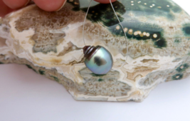 RARE AA+ TAHITIAN RIKITEA GAMBIER ISLES 9.2-12.1mm BRIGHT AQUA CULTURED ... - $50.49