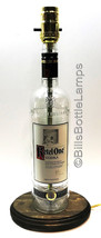Ketel One Vodka Liquor Bottle Table Lamp Light &amp; Wood Base ~ Bar Lounge Man Cave - £41.38 GBP