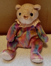 TY Beanie Baby October Teddy Birthday Bear 8&quot; 2001 Stuffed Animal 257V - £4.71 GBP