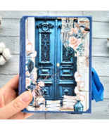 Door junk journal handmade Botanical birds journal Country blue book for... - $500.00