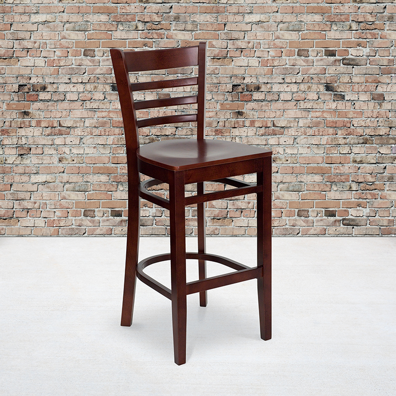 Mahogany Wood Stool XU-DGW0005BARLAD-MAH-GG