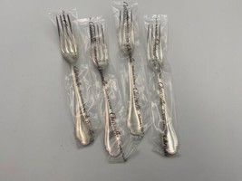 Set of 4 Christofle France Silverplate POMPADOUR Dessert Forks (unused i... - £156.72 GBP