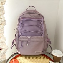 DCIMOR New Solid Color Waterproof Nylon Women Backpack Female Mesh Travel Bag Fa - £31.82 GBP