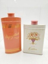 Lot of 2 Vintage Avon Perfumed Talc Powder Tins Unforgettable Cotillion - $12.95