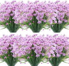 Artificial Flowers 8 Bundles Uv Resistant Genuine Craftsmanship Faux Plastic - £28.66 GBP