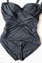 NWT Jones New York Black Tummy Smoother Sexy Ruched Wrapped Swim Suit 8 ... - $40.80