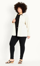 EVANS Denim Twill Shacket in Ivory UK 30/32 PLUS Size (fm36-11) - £42.49 GBP