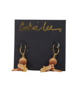 NWT Cookie Lee Earrings Shell Cluster Dangling Gold Tone Fall Harvest Gift - $5.51