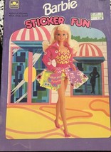 Vintage 93 Golden Barbie Sticker Fun Shopping Coloring Book Partially Used - $7.92