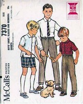 Vintage 1964  Boy&#39;s SHIRT, SLACKS, &amp; BERMUDA SHORTS Pattern 7370-m Size ... - $12.00