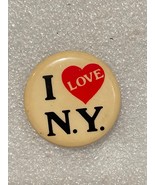 Vintage 1&quot; I Love N.Y. Button Pin N.G. Slater Corp  *Pre-Owned w/ Wear* DTA - $13.99