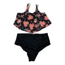 Duostick Womens XXL Flounce Top Tankini Swimwear Bathing Suit High Waist Floral - $14.89