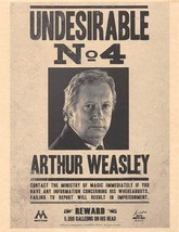 Harry Potter Daily Prophet Undesirable Number 4 Arthur Weasley Poster ‍ - £1.64 GBP